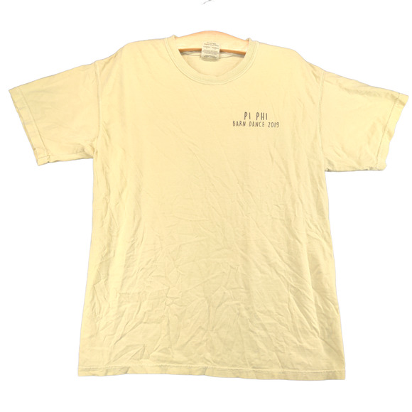 Pi Phi Barn Dance 2019 Purdue University T-Shirt Womens L Yellow Sorority - Picture 1 of 14